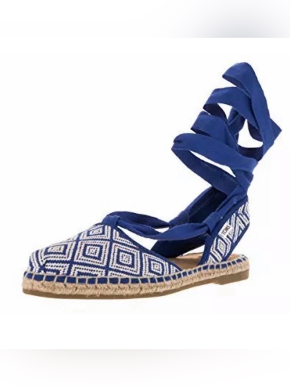 Tom’s Blue Espadrille Lace-Up Flats - Women's Summer Shoes size 10